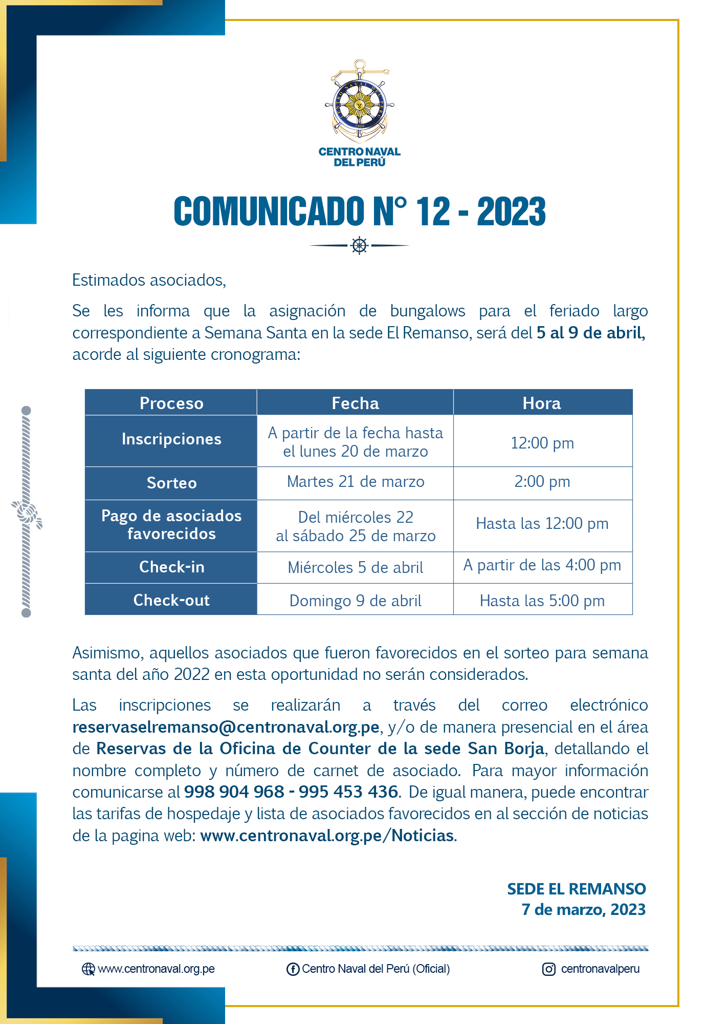 Comunicado N°12-2023