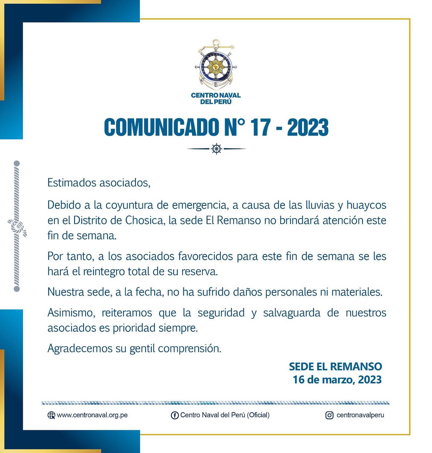 Comunicado N°17-2023
