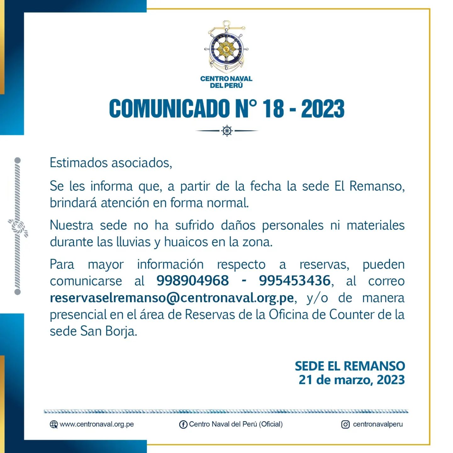 Comunicado N°18-2023