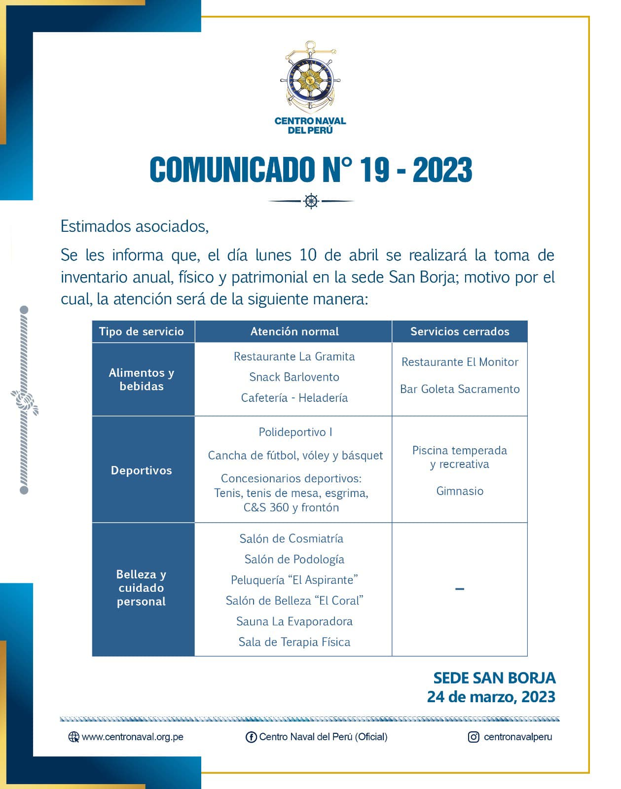 Comunicado N°19-2023
