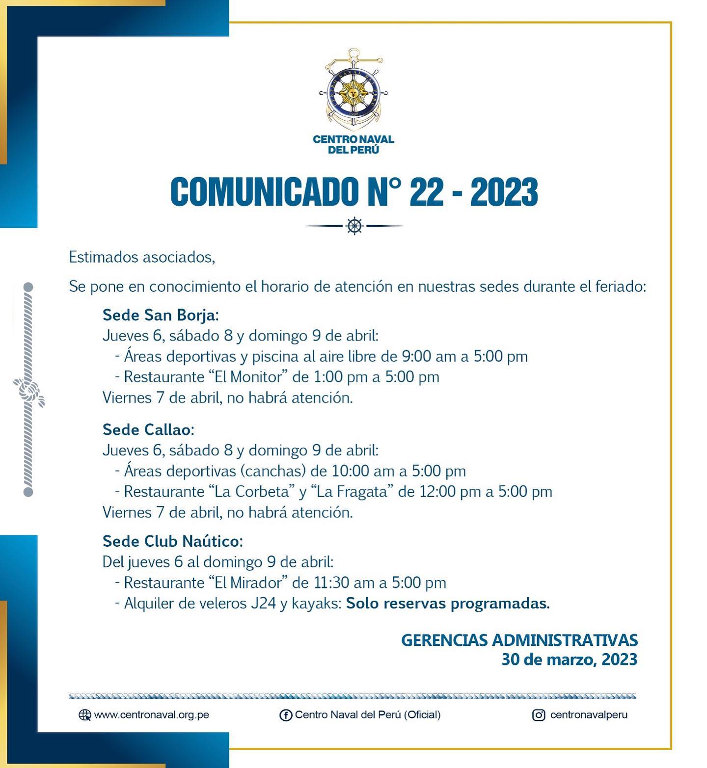 Comunicado N°22-2023