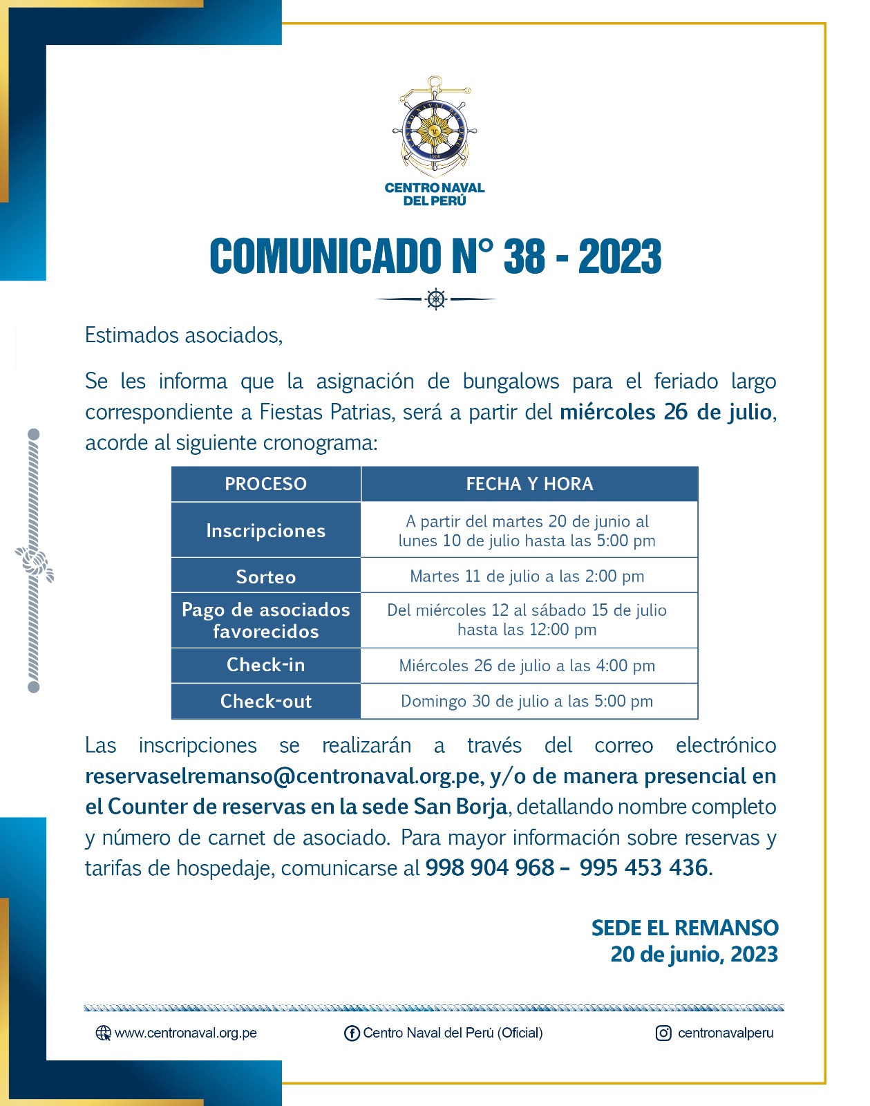 Comunicado N°38-2023