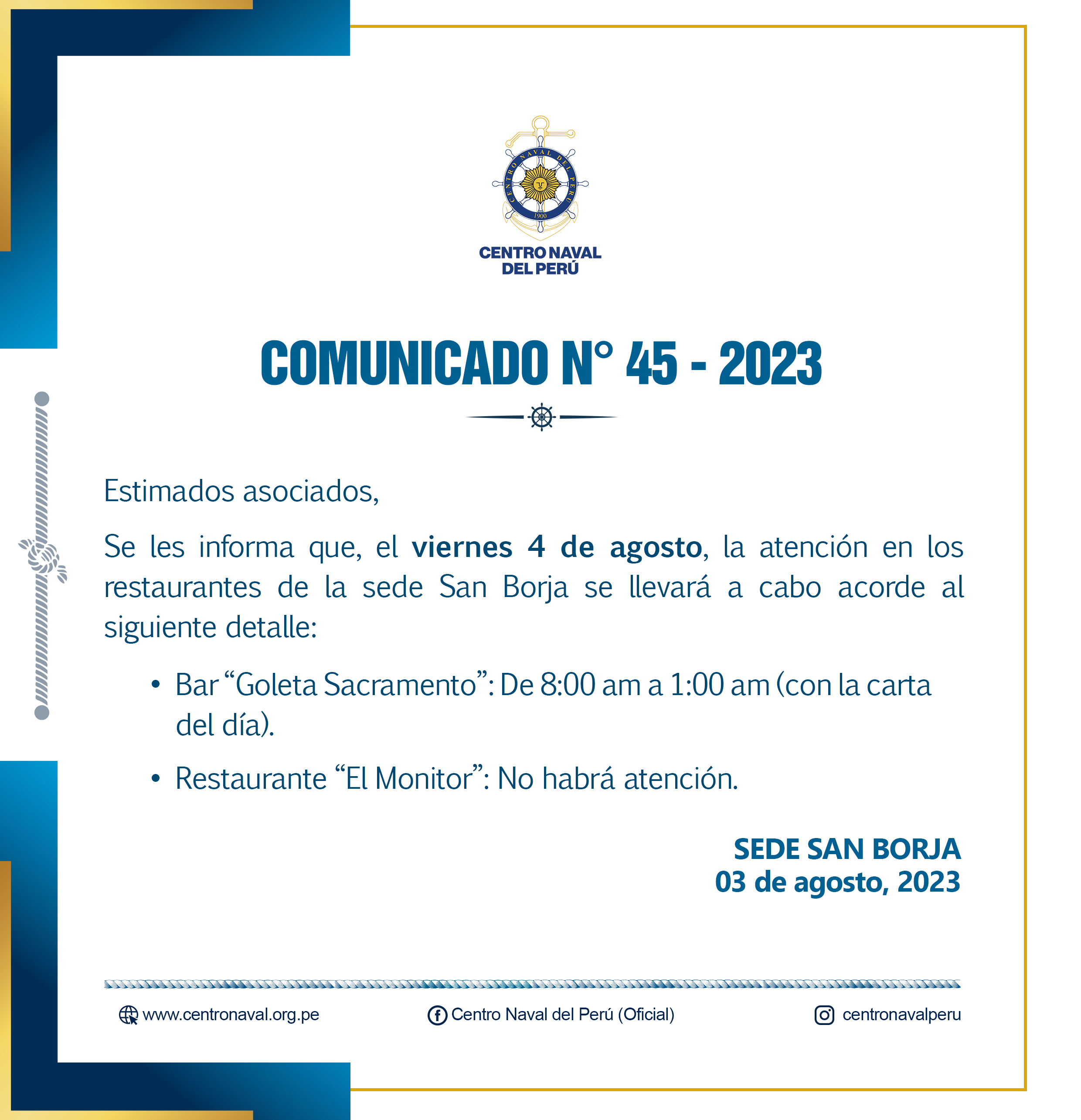 Comunicado N°45-2023