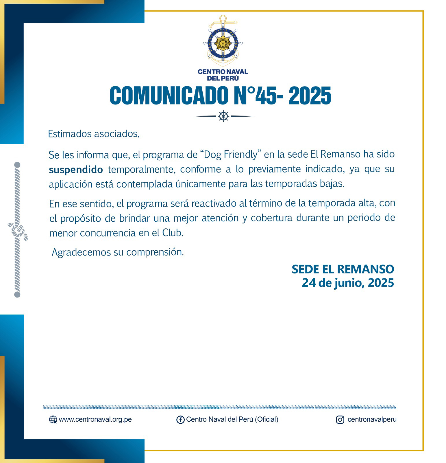 Comunicado N° 45 - 2025