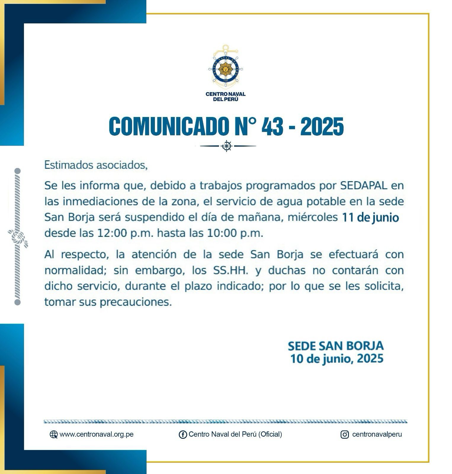 Comunicado N° 43 - 2025