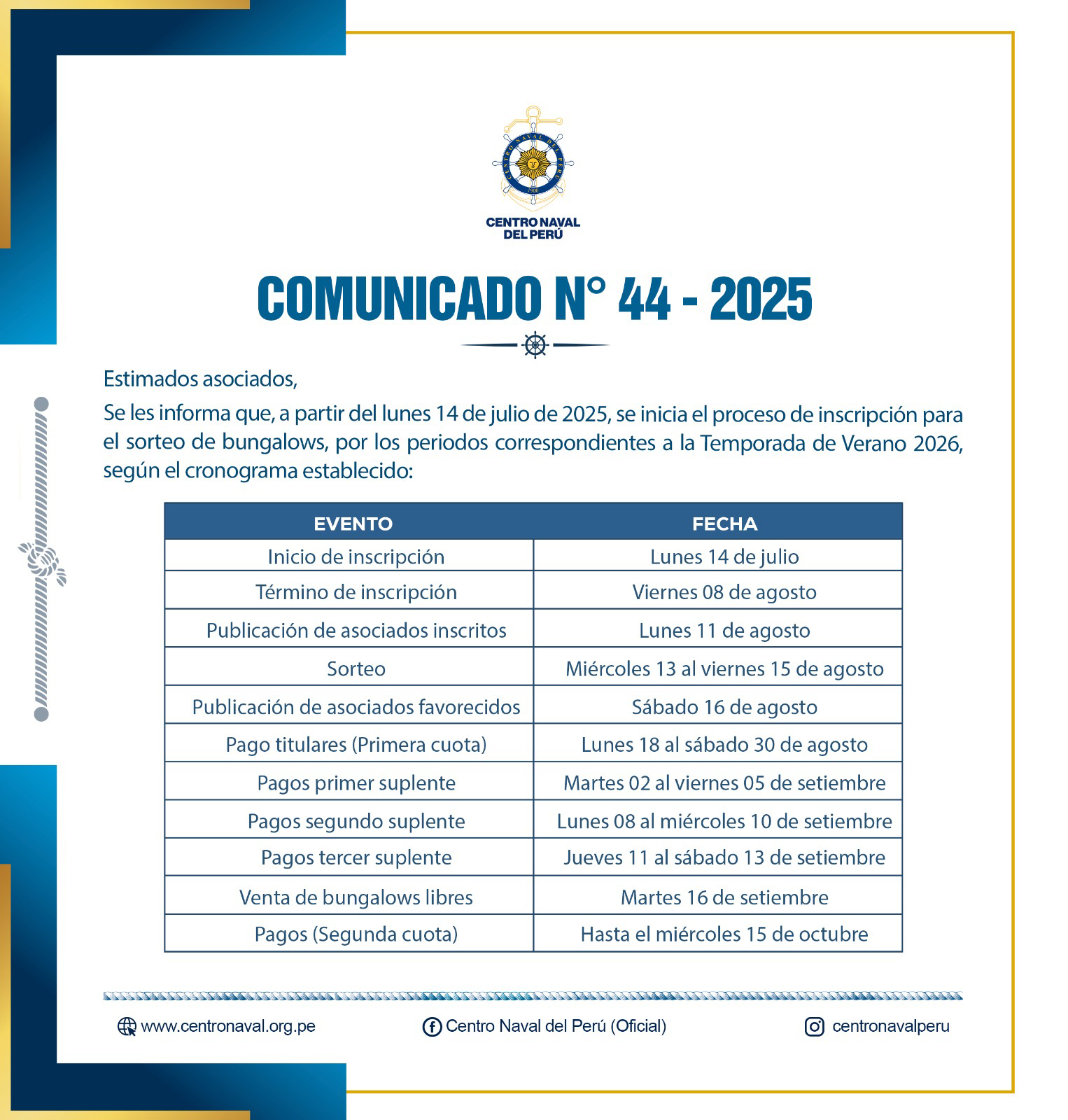 Comunicado N° 44 - 2025