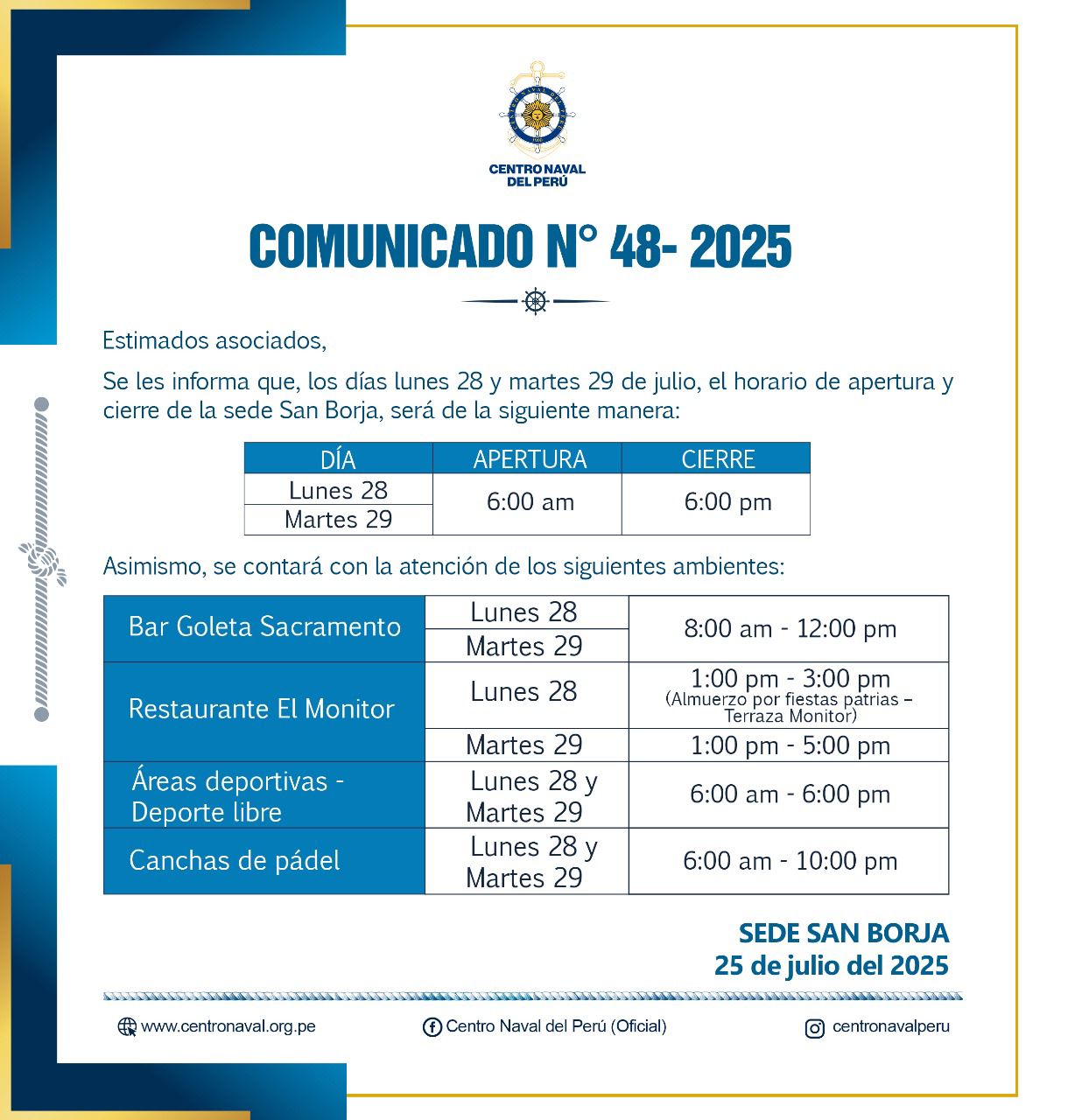 Comunicado N° 48 - 2025