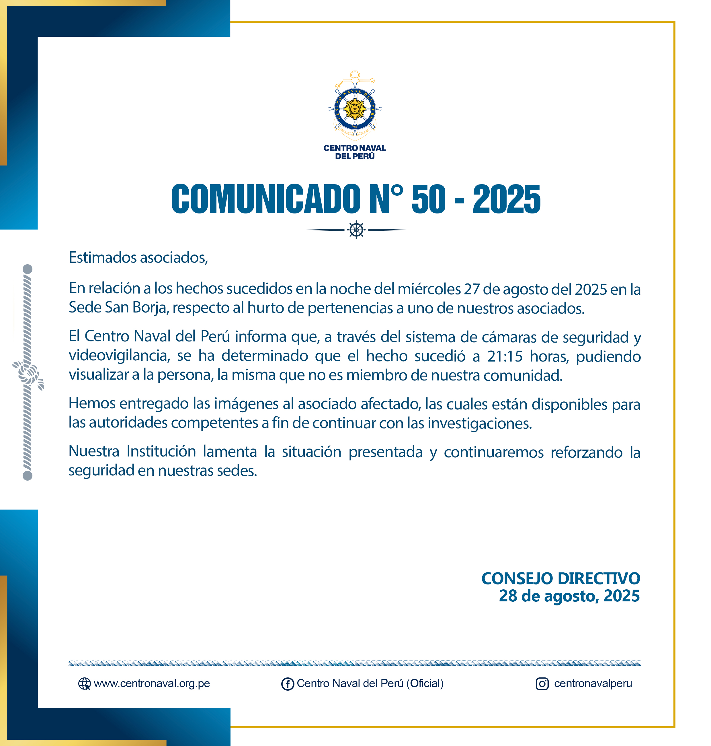 Comunicado N° 50 - 2025