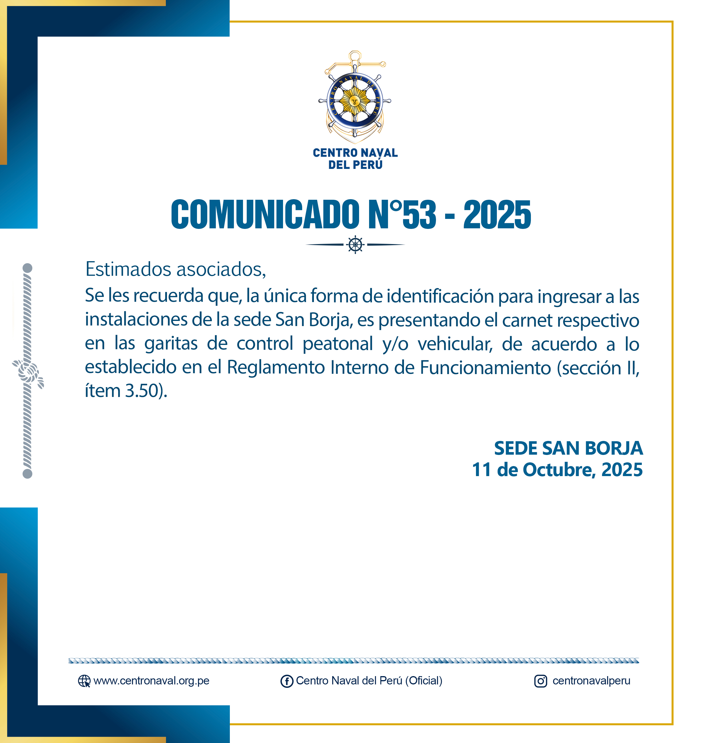 Comunicado N° 53 - 2025
