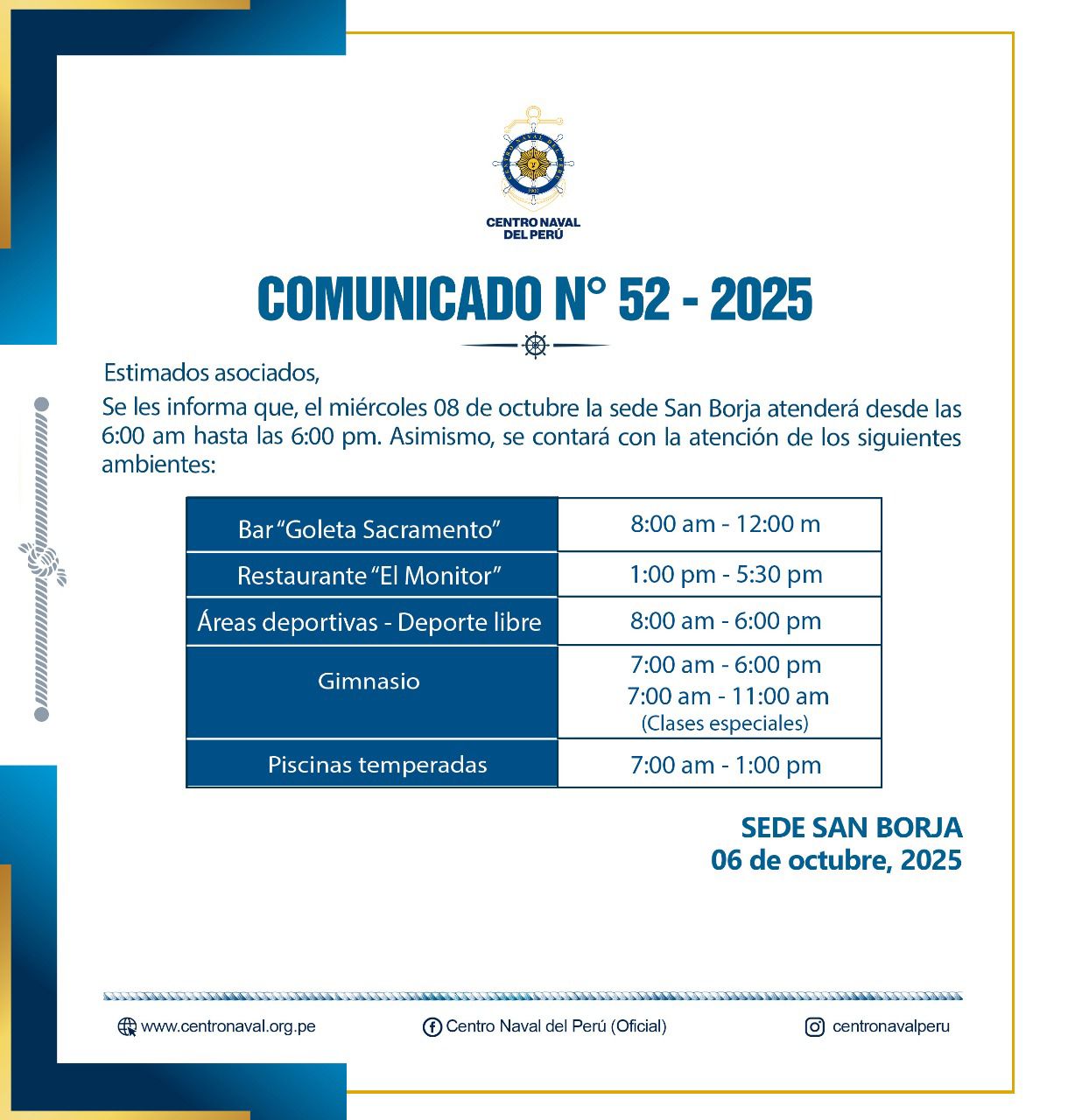 Comunicado N° 52 - 2025