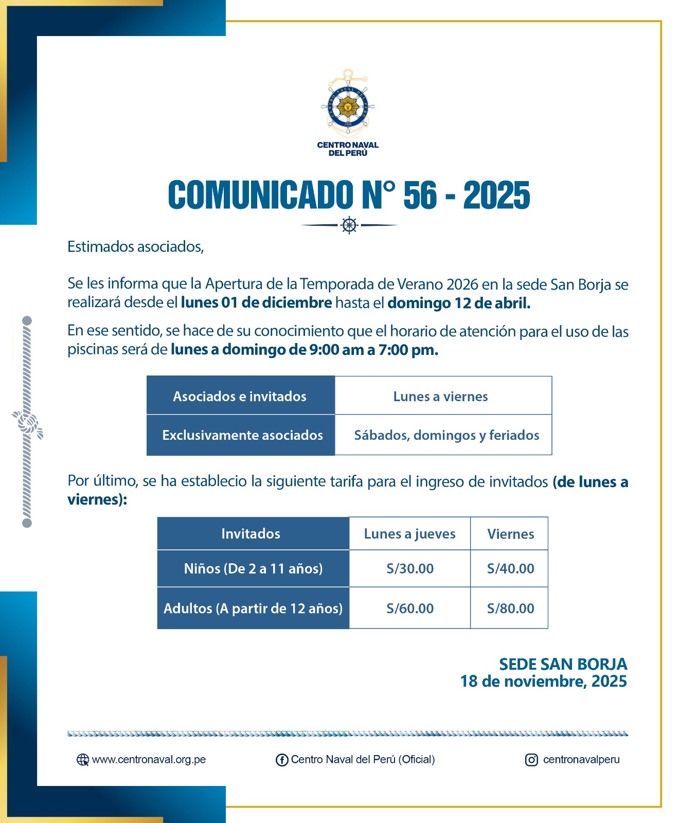 Comunicado N° 56-2025