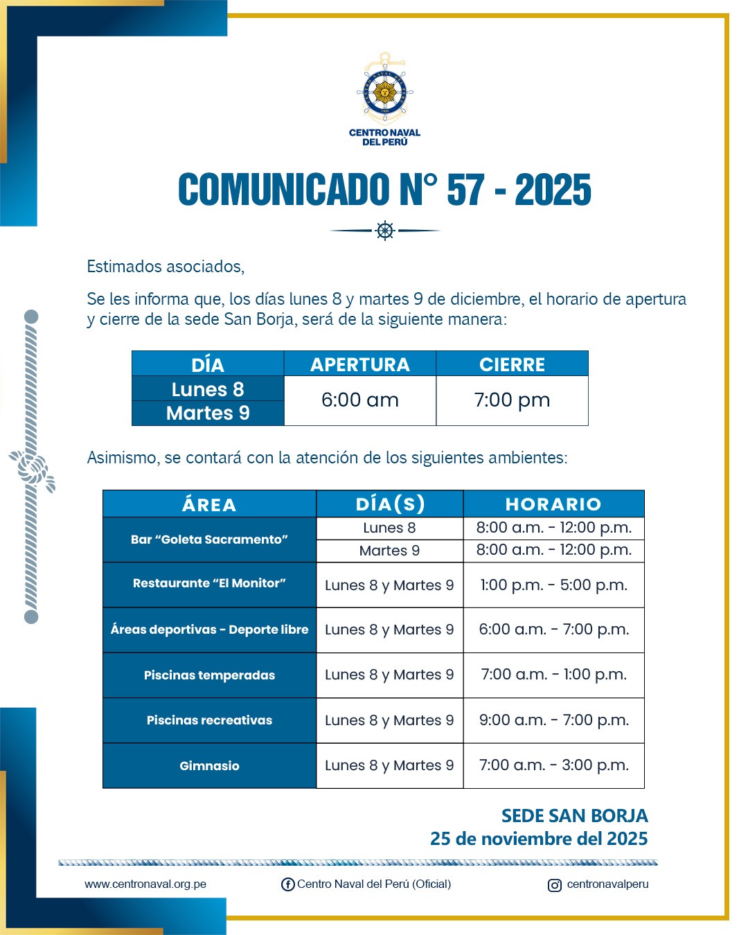 Comunicado N° 57-2025