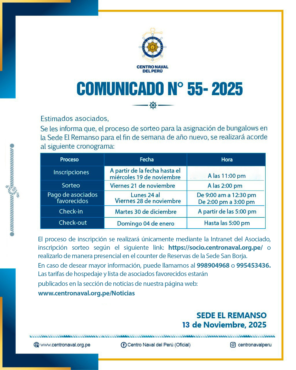 Comunicado N° 55-2025