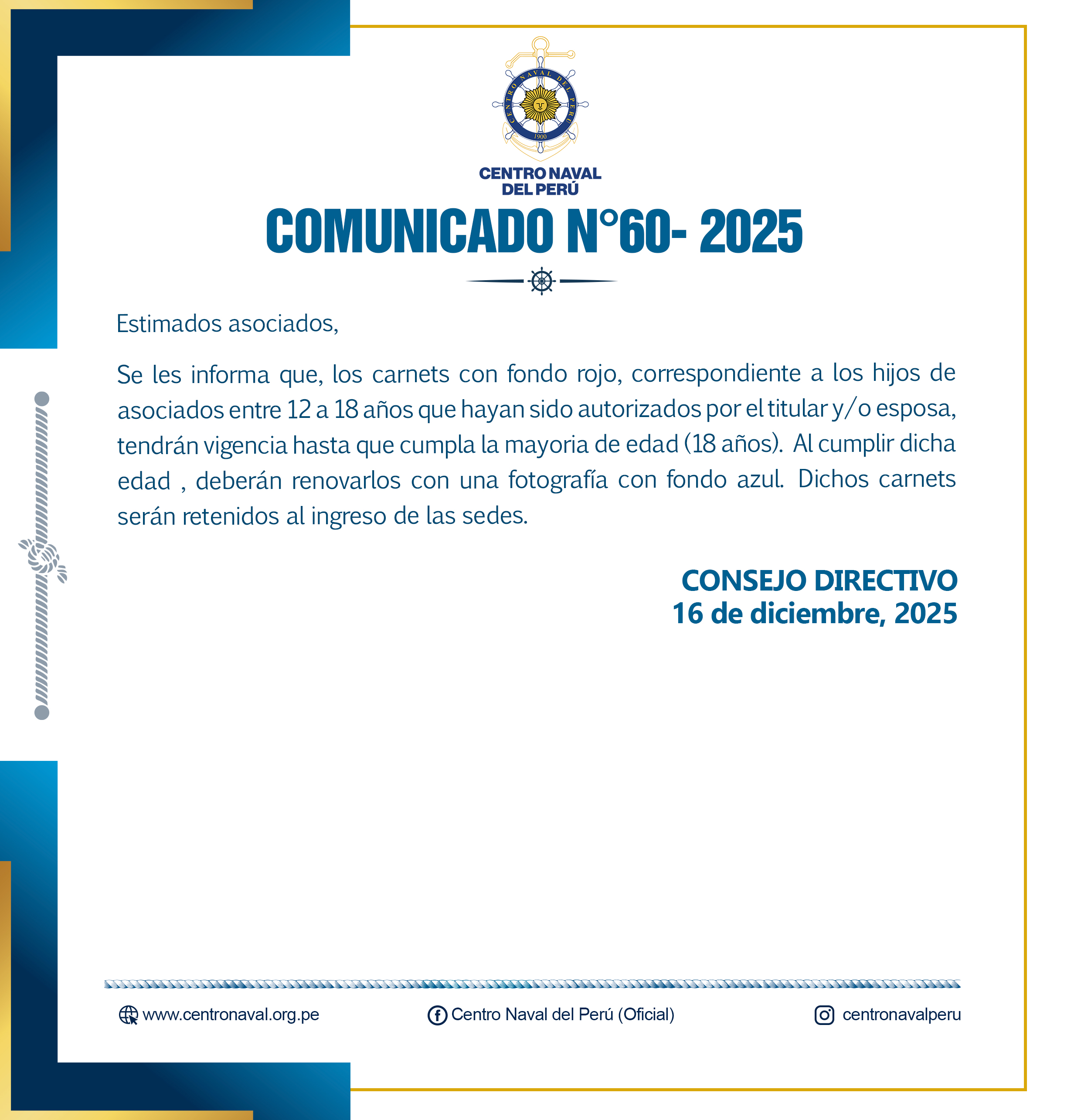 Comunicado N° 60 -2025