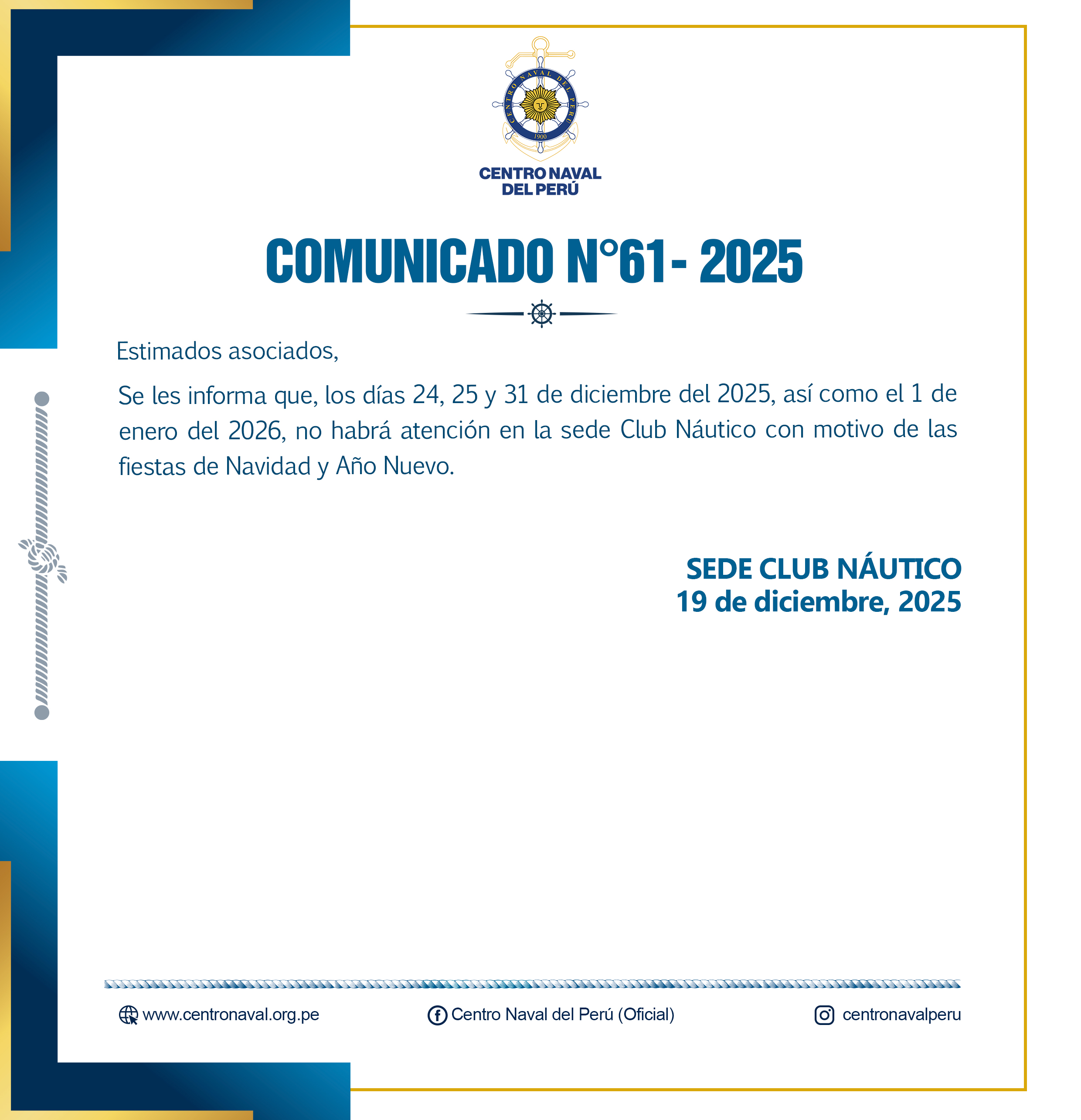 Comunicado N° 61 -2025