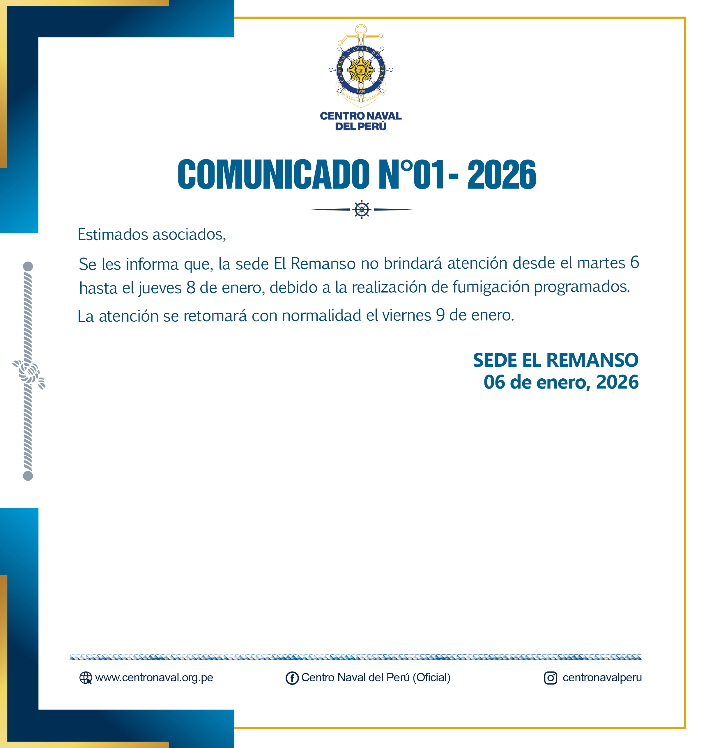 Comunicado N°01-2026