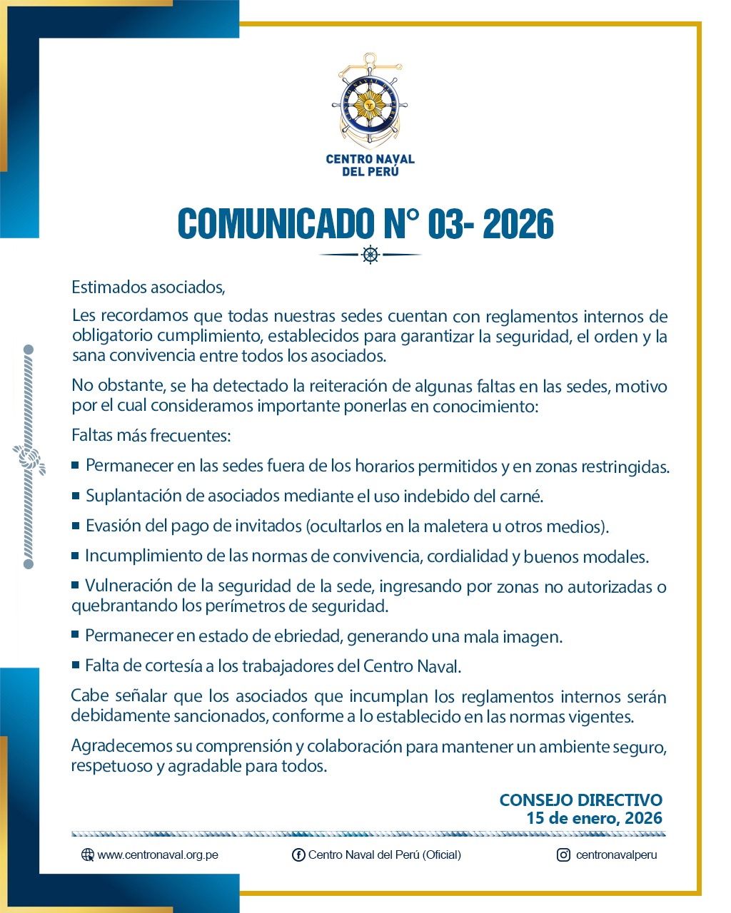 Comunicado N°03-2026