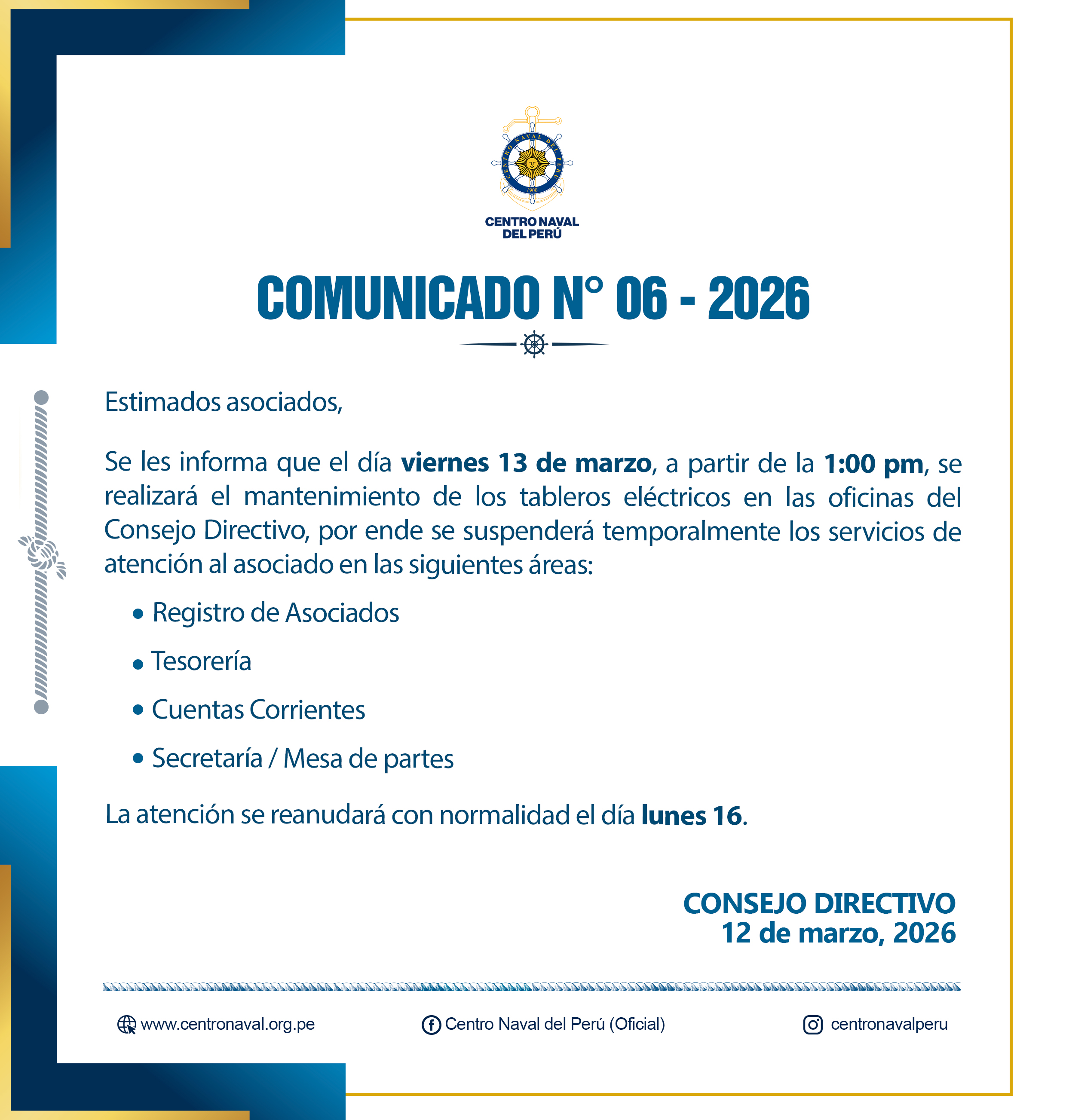 Comunicado N°06-2026