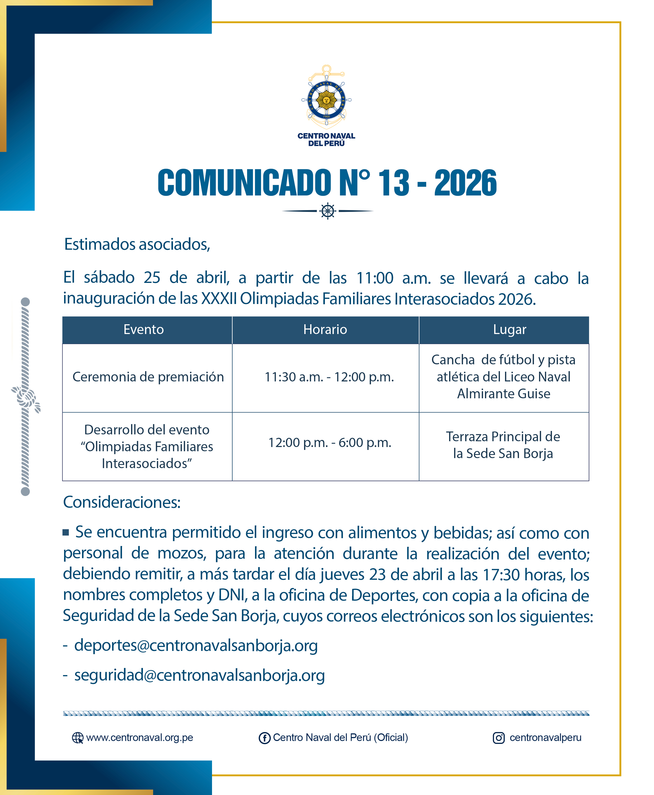 Comunicado N°13-2026
