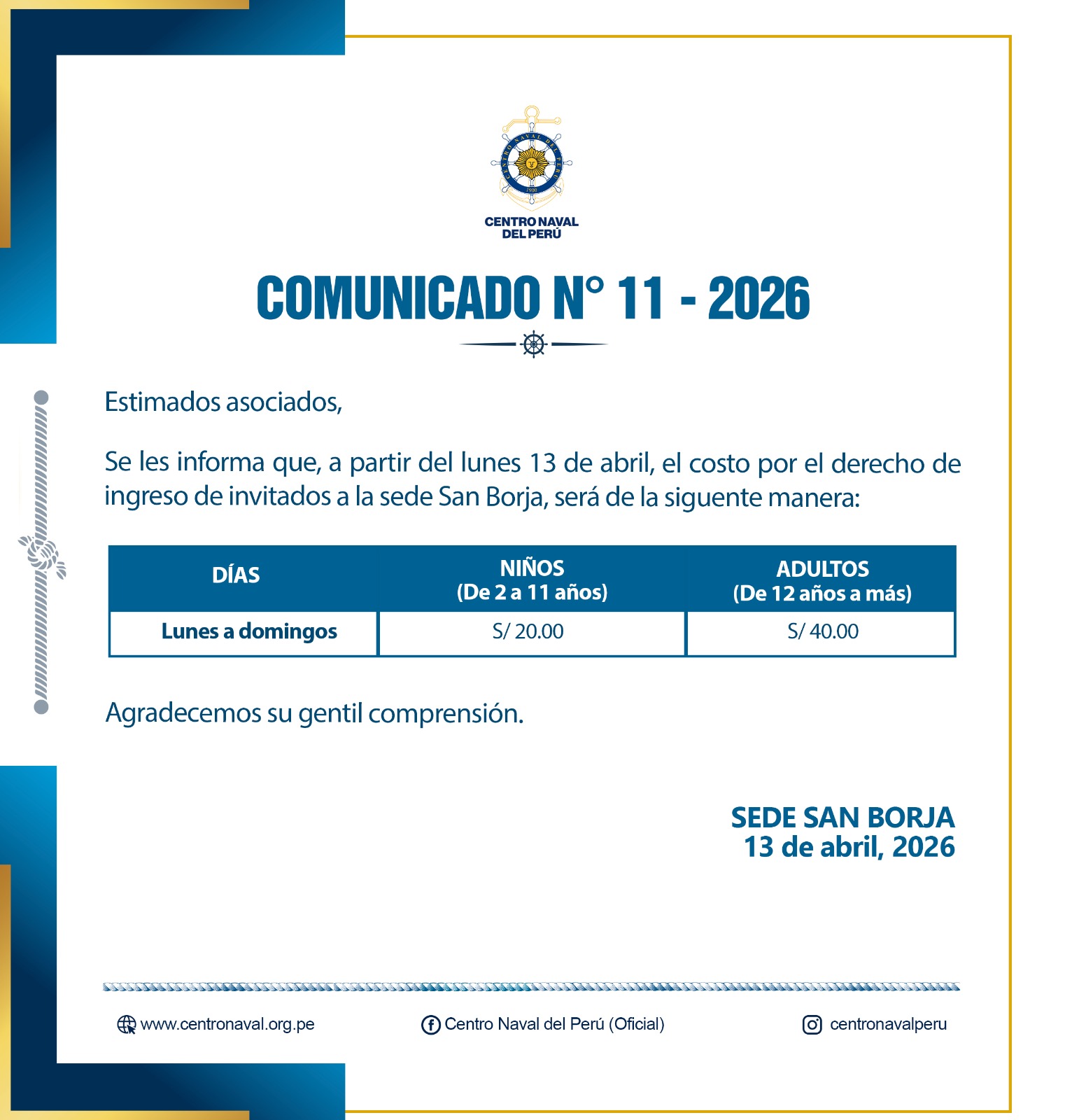 Comunicado N°11-2026