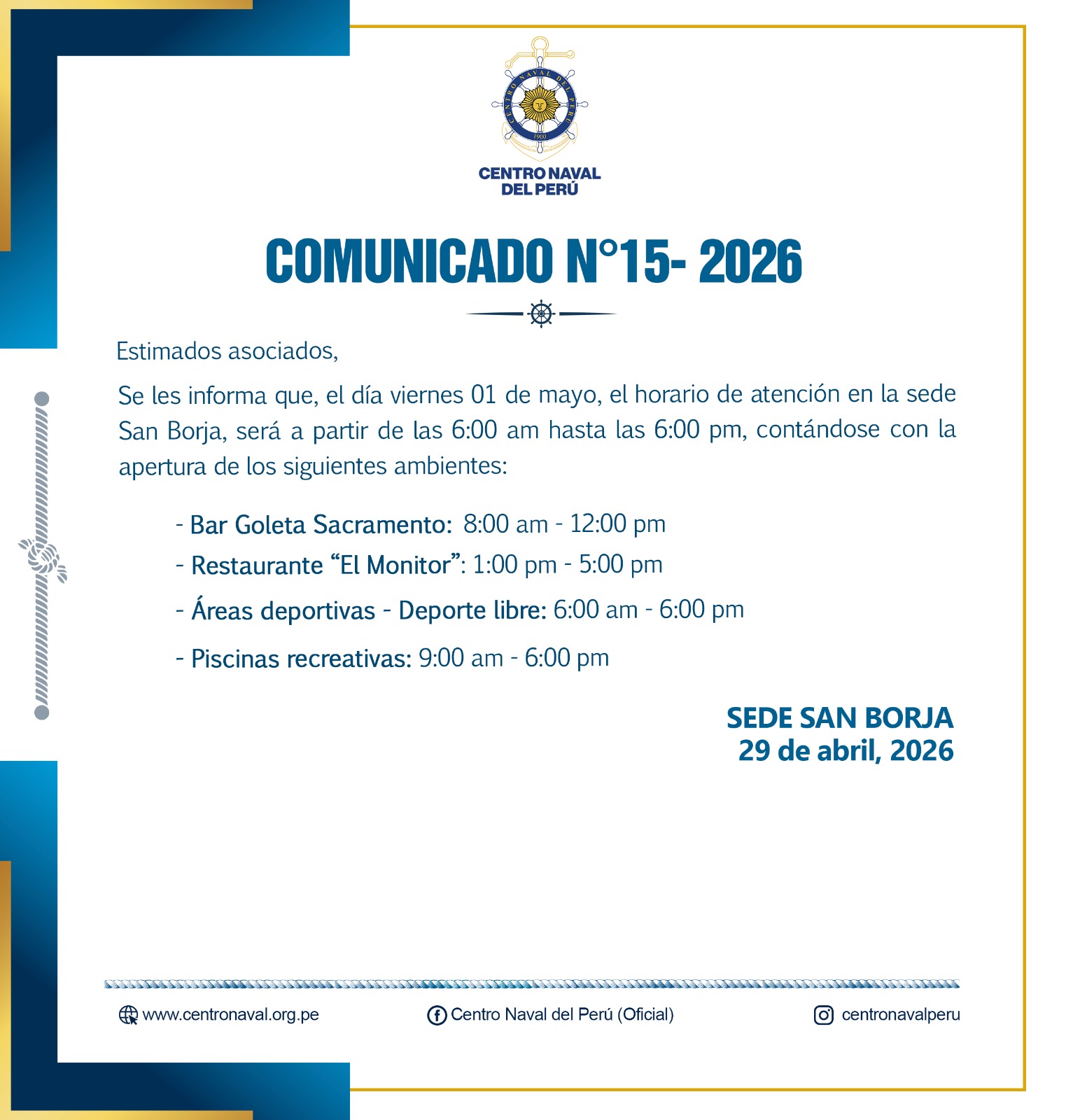 Comunicado N°15-2026