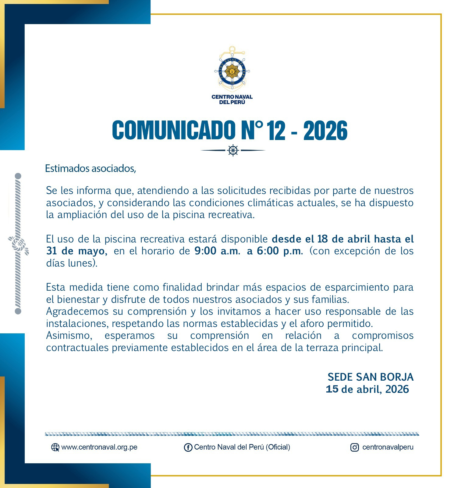 Comunicado N°12-2026
