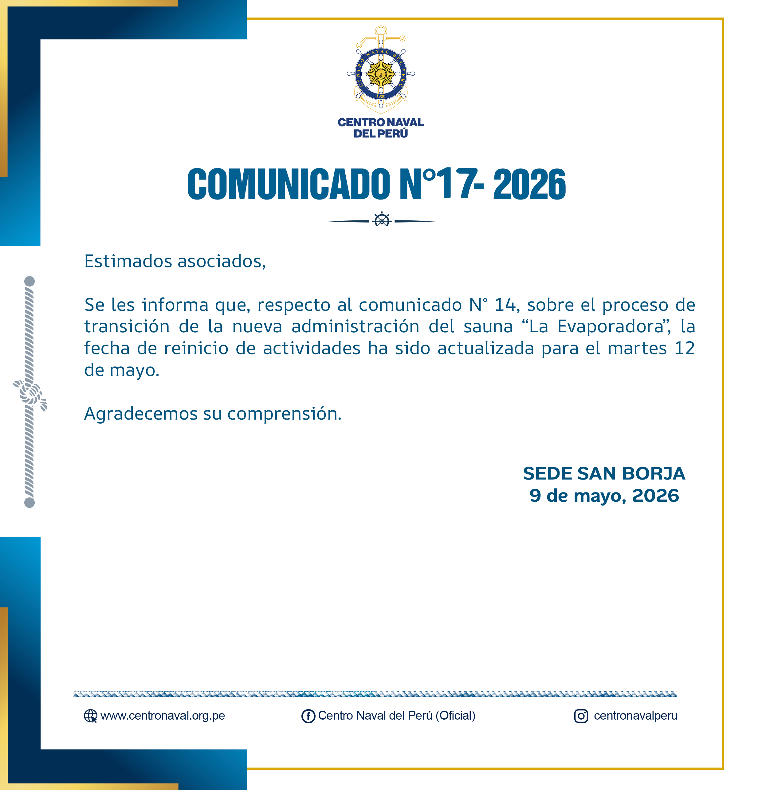 Comunicado N°17-2026