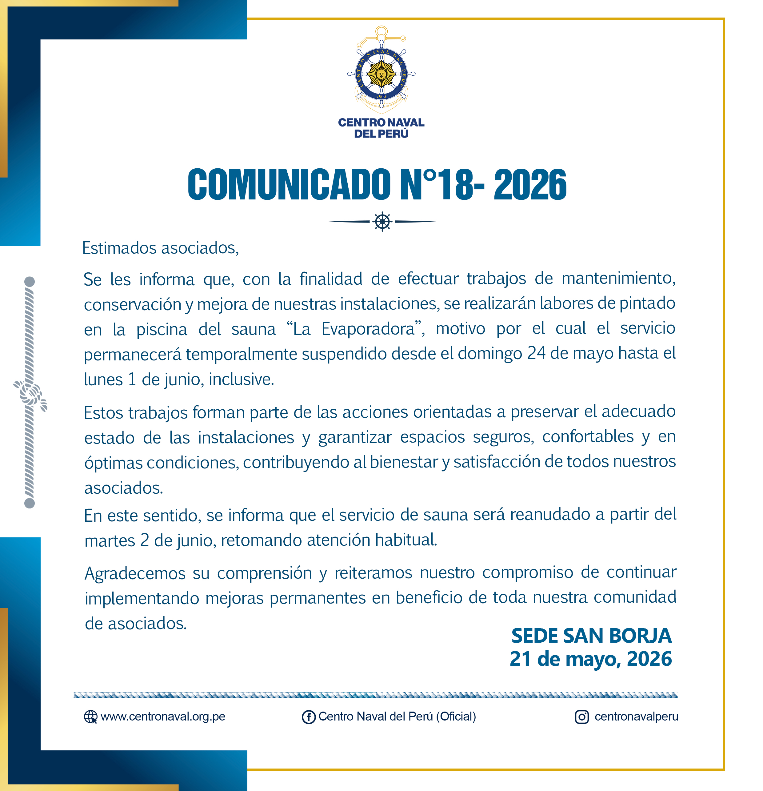 Comunicado N°18-2026