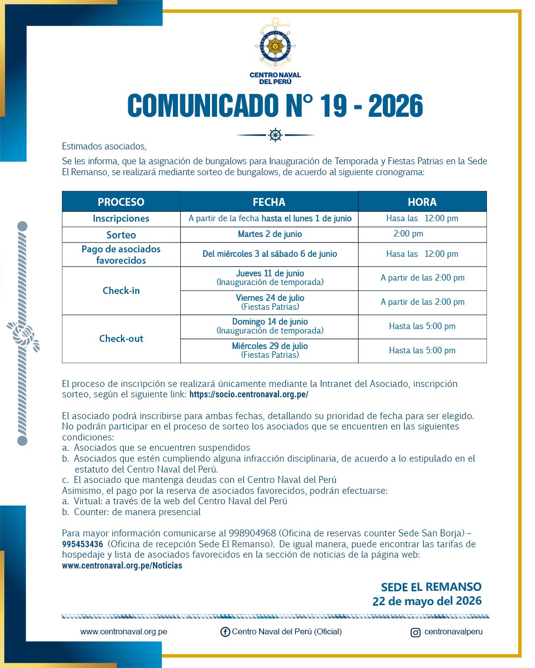 Comunicado N°19-2026