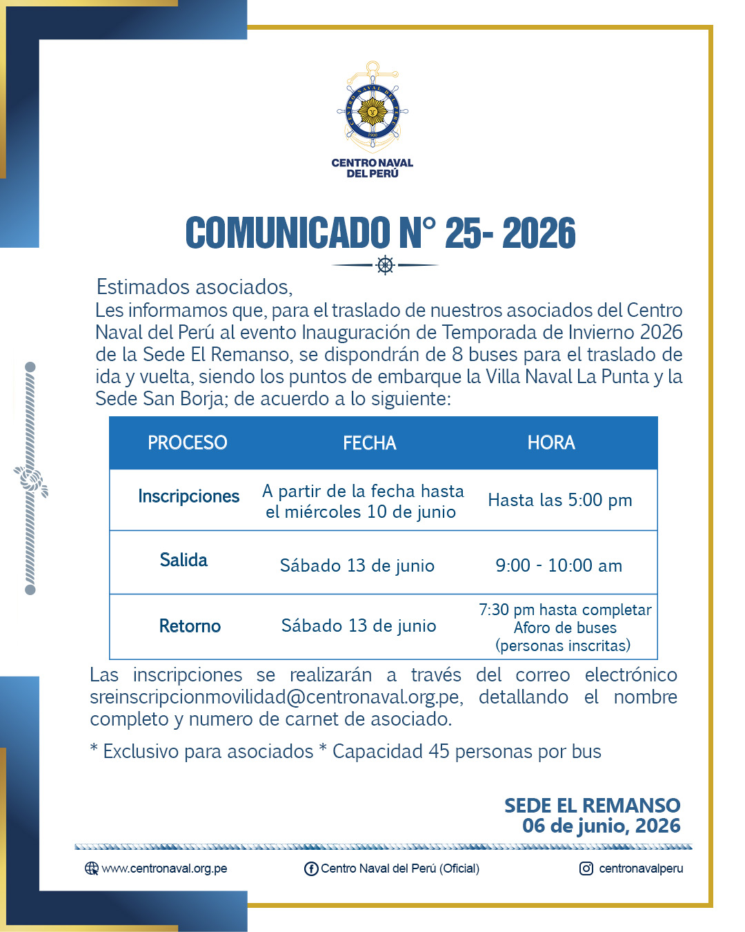 Comunicado N°25-2026