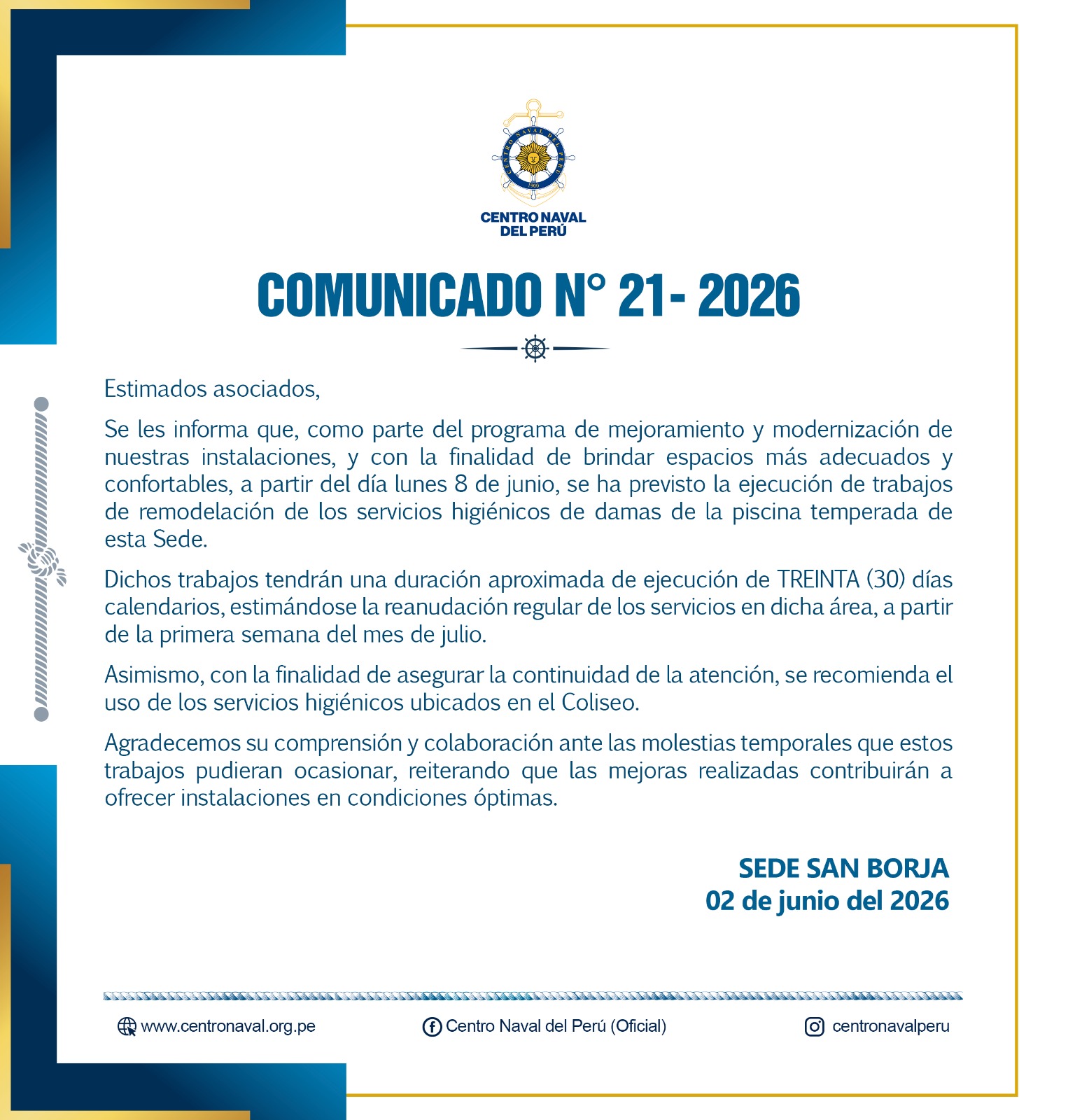 Comunicado N°21-2026
