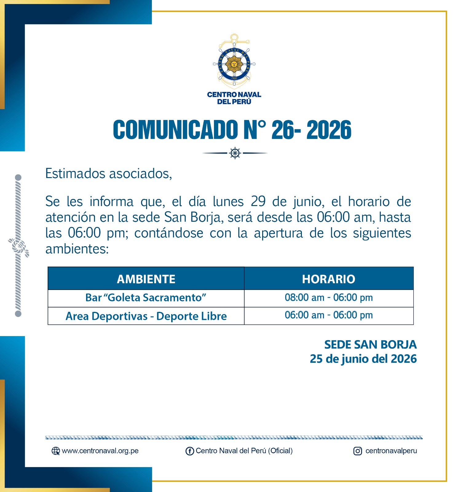 Comunicado N°26-2026