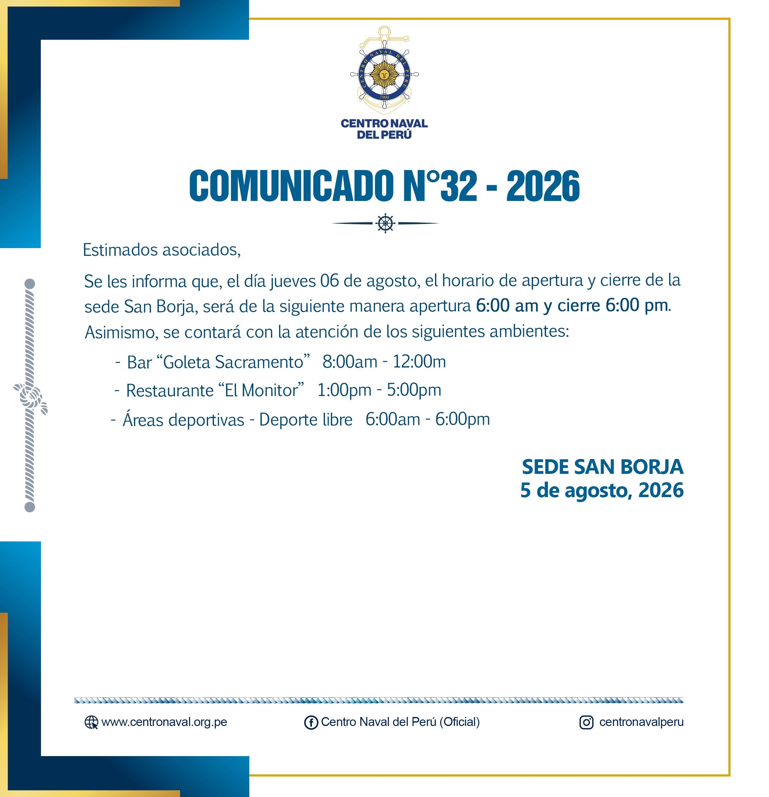 Comunicado N°32 -2026