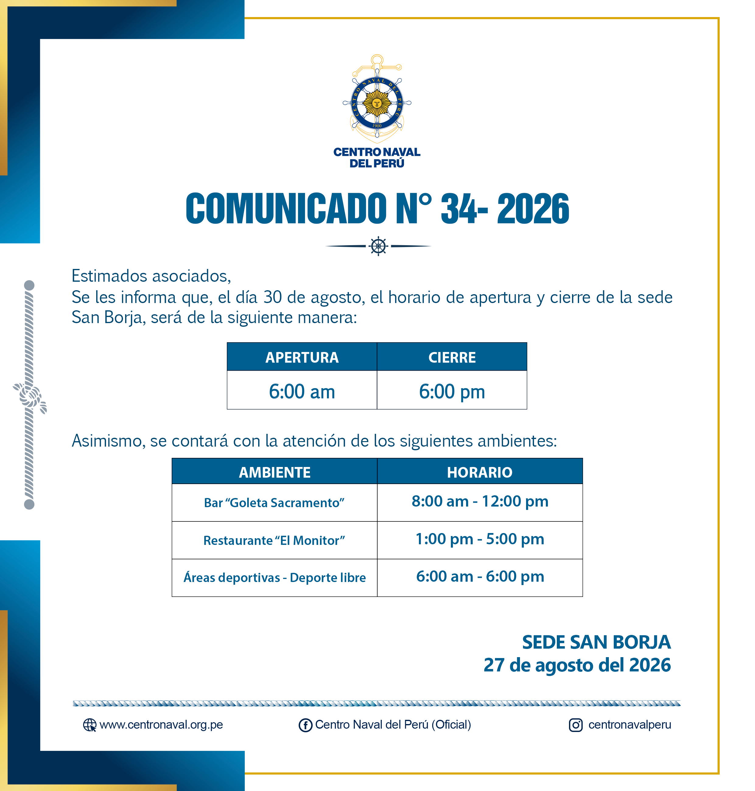 Comunicado N°34 -2026