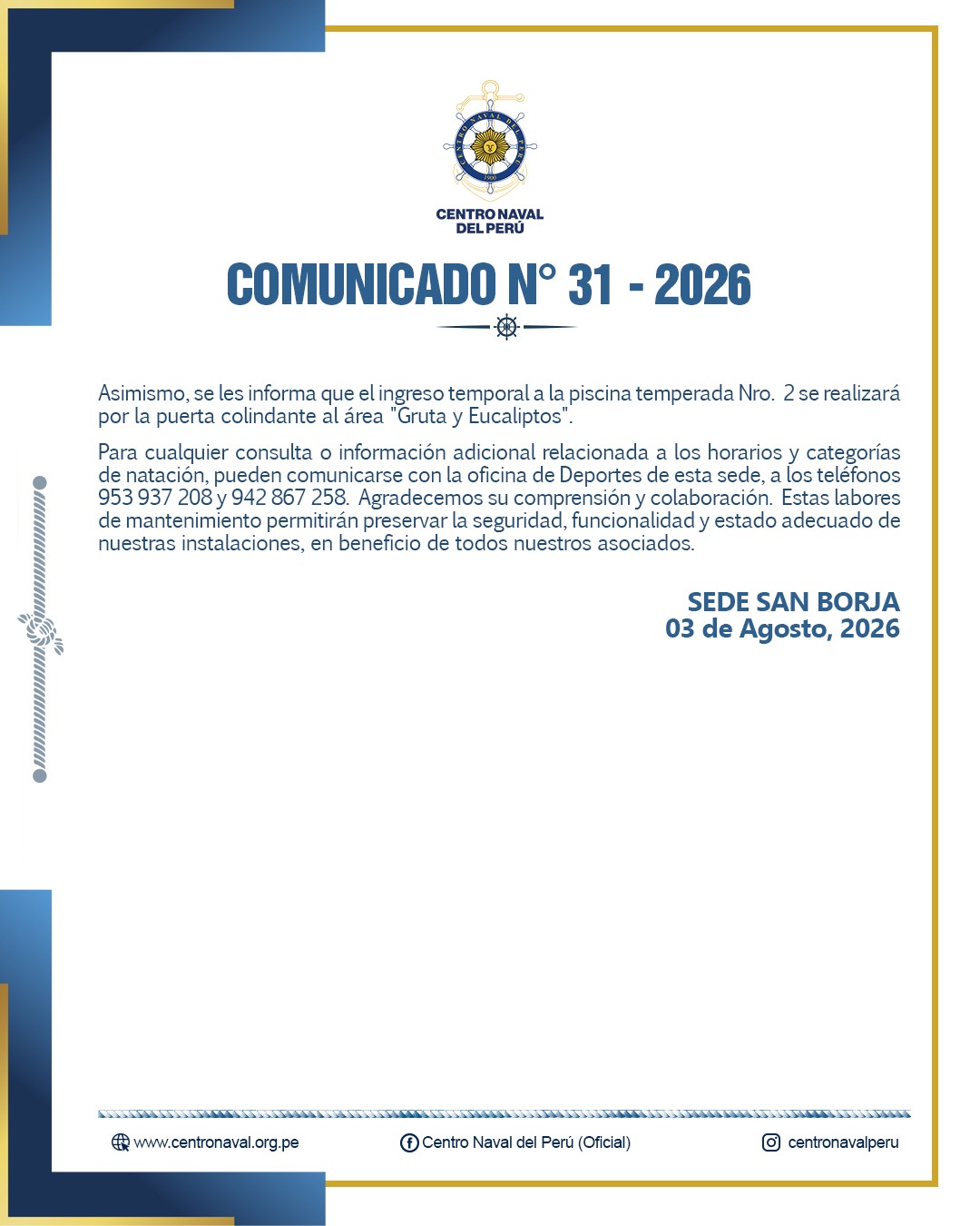 Comunicado N°31-2026