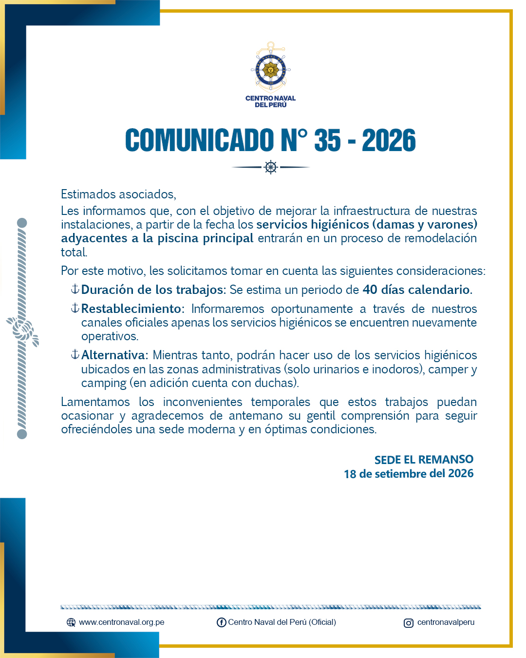 Comunicado N°35 - 2026