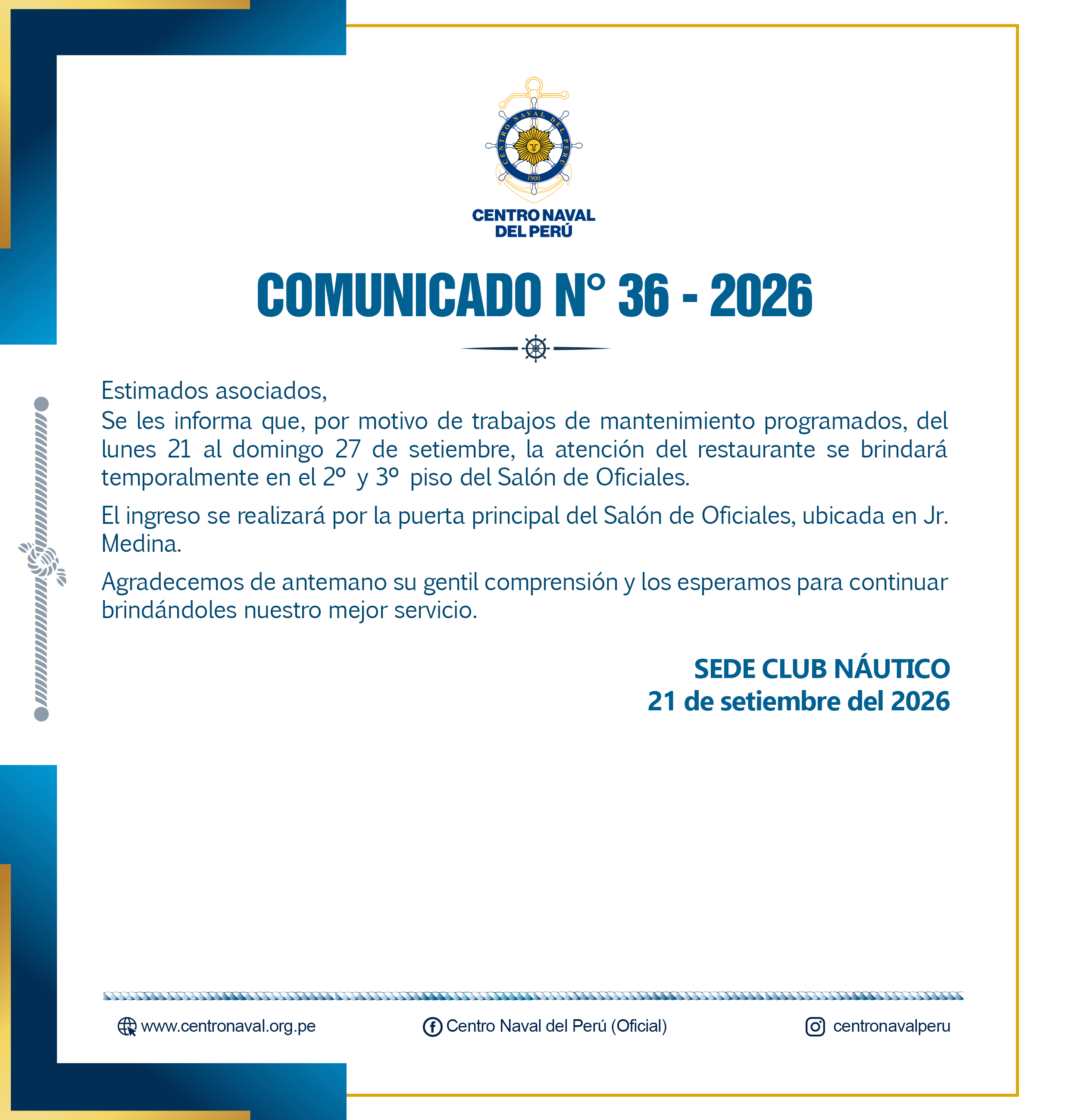 Comunicado N°36 - 2026